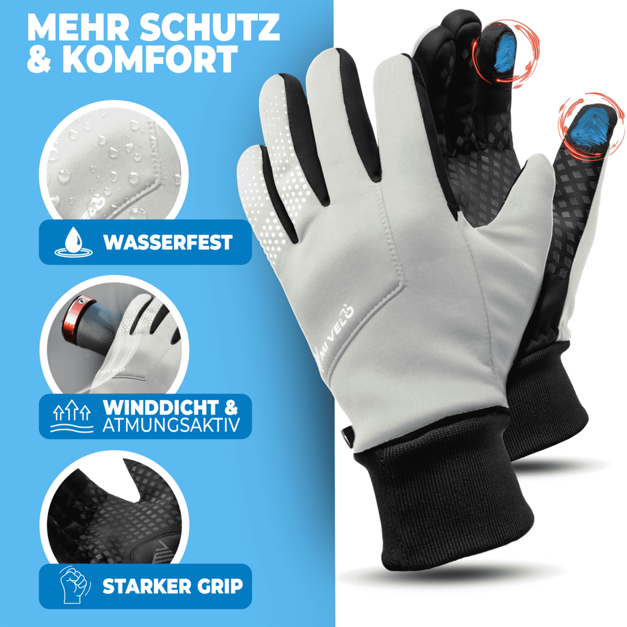 MiVelo Winddichte & Wasserabweisende Fahrradhandschuhe - Unisex - Reflektierend - Größe XL