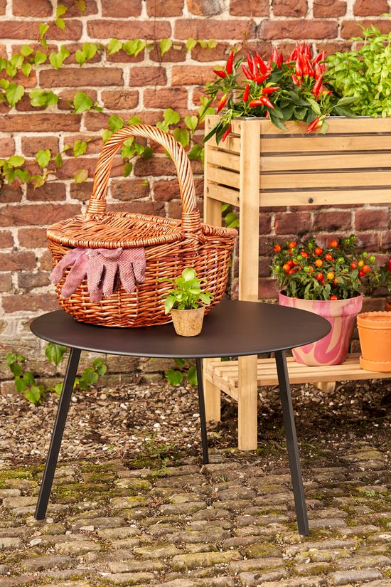 Mica Decorations Seatle Outdoor Beistelltisch - H38 x Ø58 cm - Metall - Schwarz