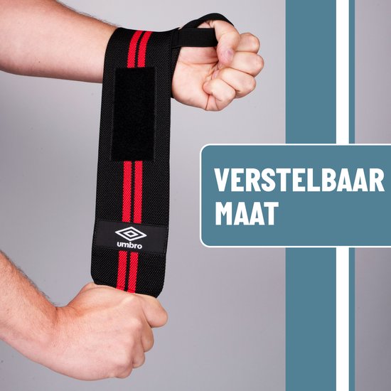 Umbro Handgelenkstützen - 2 Stück - Für Fitness, Crossfit und Krafttraining - Rot/Schwarz