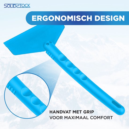 SolidStock Eiskratzer für das Auto – Eiskratzer für das Auto – Extra breit – Scheibenkratzer – Ergonomisches Design – Blau