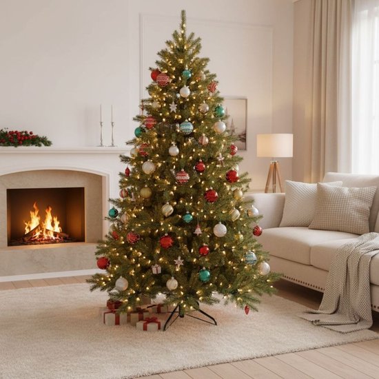 Triumph Tree Sherwood Deluxe – Weihnachtsbaum mit üppiger Optik und 1092 Zweigen – Weihnachtsdekoration für den Innenbereich – Kunstbaum, einfach aufzubauen – 155 x 112 cm – Grün
