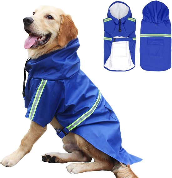 Dutchwide - Hundemantel - Regenmantel Hund - Blau - Größe S