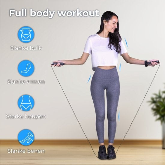 Nuvance - Professionelle Sport-Springseil - einstellbar - Speedrope - Springseil - für Erwachsene und Kinder - schwarz