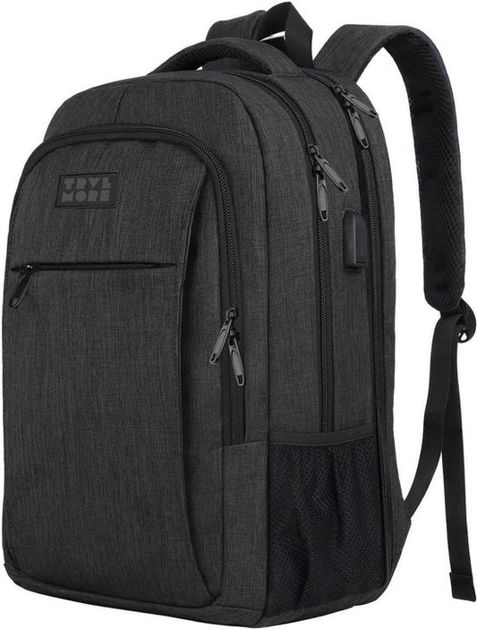 TRVLMORE Rucksack - 36L - 17.3 Zoll - Laptop-Rucksack - Schultasche - Unisex - Spritzwassergeschützt Anthrazit