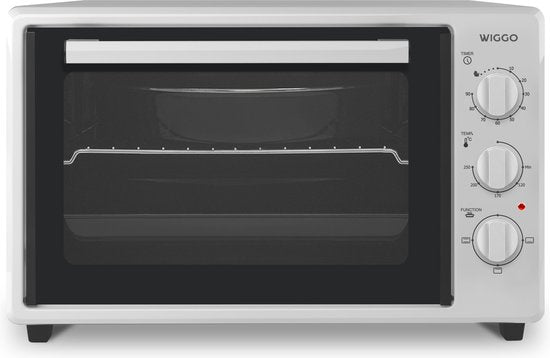 Wiggo WMO-E353(W) – Freistehender Mini-Backofen – elektrisch – 50 cm – 35 Liter – 1800 W – 5 Jahre Garantie – Weiß