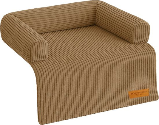 By Cee Cee Original Hundedeckenbank - Hundedeckenbank - Hundekorb - Premium - komplett mit Reißverschluss - Rippengewebe - Braun - 90x90 - Größe M