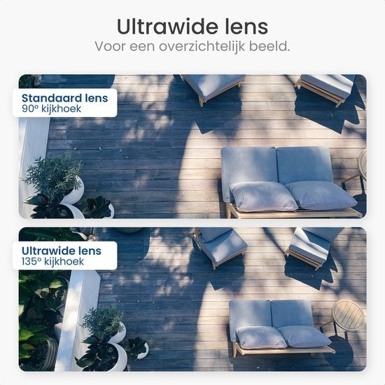 Gologi Außenkamera - Außenkamera mit Nachtsicht - Sicherheitskamera - IP-Kamera - Sicherheitskamera - 4x Digitalzoom - 3MP - Mit Wifi und App