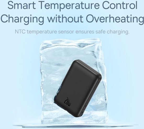 Baseus Mini 10.000 mAh Powerbank Schwarz | Kompakt mit MagSafe & Schnellladefunktion | 20 W USB-C | Geeignet für Apple iPhone und andere Smartphones
