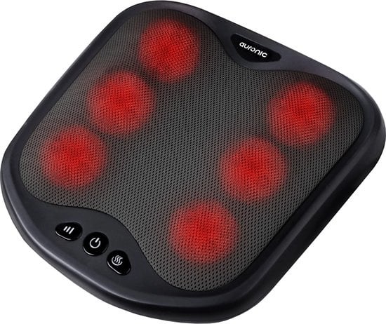 Auronic - Fußmassagegerät - 18 Shiatsu-Massageköpfe - Wärmefunktion - Schwarz