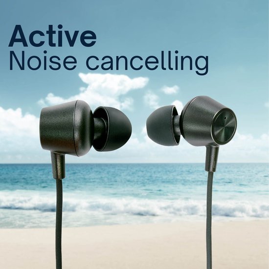 Grundig Earbuds mit Kabel USB C - In-Ear Earbuds mit Kabel 120cm - Ohrhörer mit Mikrofon - Geeignet für iPhone, Samsung und Tablet - Aktive Geräuschunterdrückung - Schwarz
