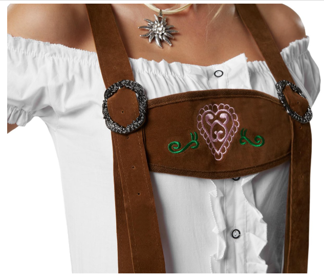 dressforfun Lederhose Walchensee – Größe L – Braun – kniehoch – mit Hosenträgern