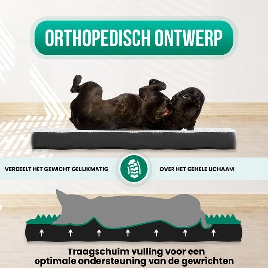 Avalo Orthopädisches Hundekissen S - 45x65 cm - Waschbar / Memory Foam / Anti-Rutsch - Orthopädischer Hundekorb