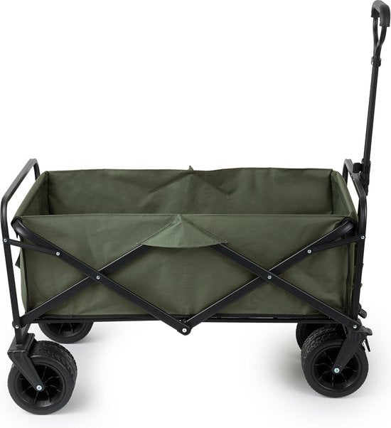 909 Bollerwagen für den Außenbereich - faltbar - maximale Tragfähigkeit 80 KG - 100x57x99cm - Grün
