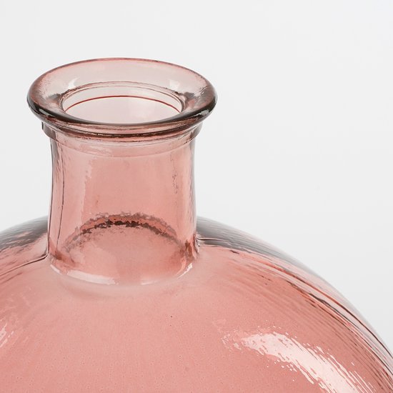 Mica Decorations Firenza Flaschenvase - H42 x Ø34 cm - Recyceltes Glas - Hellrosa