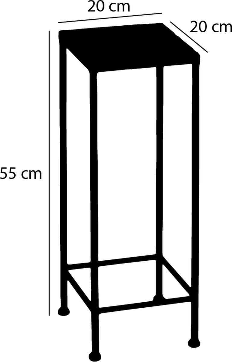Mica Decorations Odile Beistelltisch 3er-Set - Metall - Braun/Weiß - 28x28x67 cm, 24x24x61 cm, 20x20x55 cm