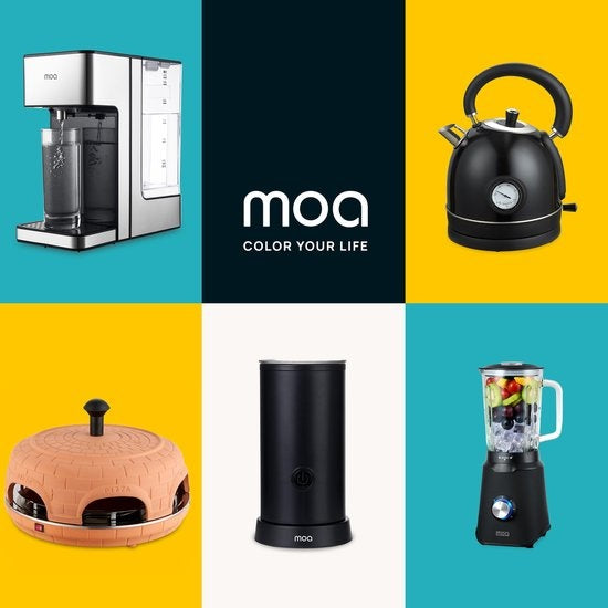 MOA Pizzarette - Pizzaofen - Pizza La Casa - 6 Personen - Backblech aus Edelstahl - Terracotta - P06