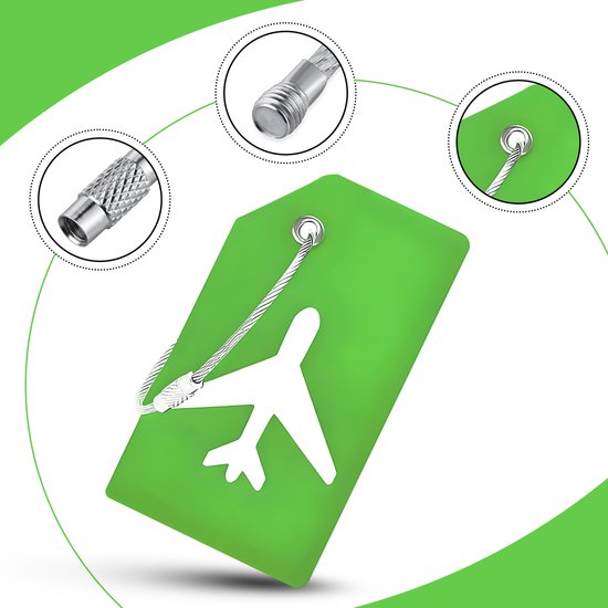 EverNeeds - Gepäckanhänger - Silikon - Gepäckanhänger für Koffer - Gepäckanhänger - Grün - 5 Stück