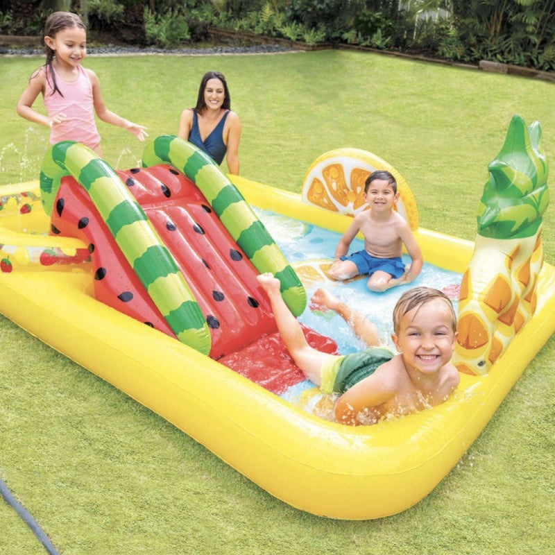 Intex Aufblasbarer Kinderpool - Obst - Mit Rutsche - 244 x 191 x 91 cm