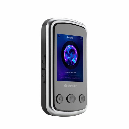 Denver MP3 Player inkl. Ohrhörer - Erweiterbar bis zu 128GB - Shuffle/Repeat Modus - Kinder und Erwachsene - Befestigungsclip - AUX - MPS320B - Schwarz