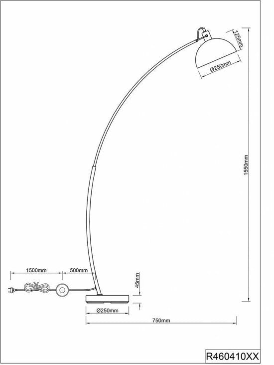 REALITY RECIFE Stehleuchte - Schwarz - exkl.1xE27 - IP20