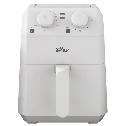 Bear QZG-K12T1 Kompakte Heißluftfritteuse 3 l – Weiß – 20,5 x 26,5 x 28,5 cm