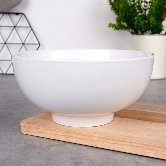 Schale aus weißem Porzellan, 20 cm, 1,6 l – Obstschale – Servierplatte – kleine Schale