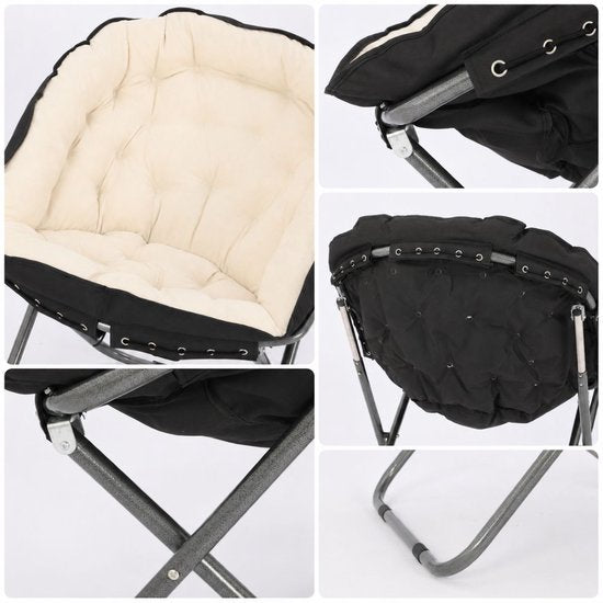 Moon Chair, zusammenklappbar – Campingstuhl – Liegestuhl – Verstellbar – Gepolsterter Klappstuhl