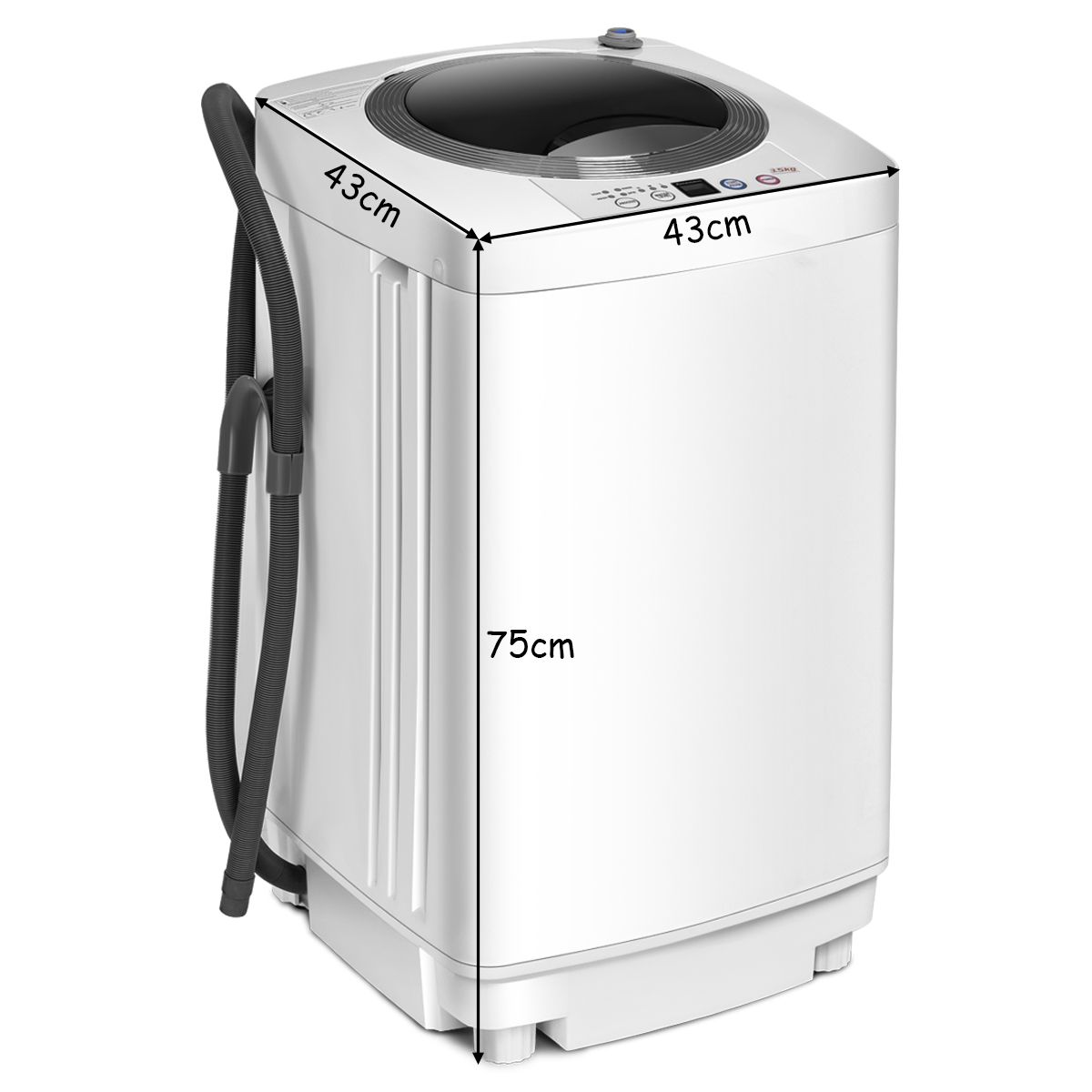 Coast Vollautomatische Waschmaschine – 2-in-1: Waschen und Schleudern – kompaktes Design – weiß