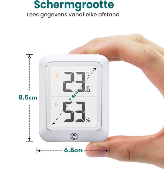 Ease Electronicz Hygrometer Min/Max - Luftfeuchtigkeitsmesser - Digitale Wetterstation - Luftfeuchtigkeitsmesser - Thermometer für Innenräume