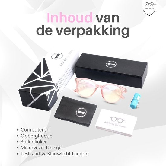 LC Eyewear Computerbrille - Blaulichtbrille - Displaybrille - Unisex - Transparent Pink