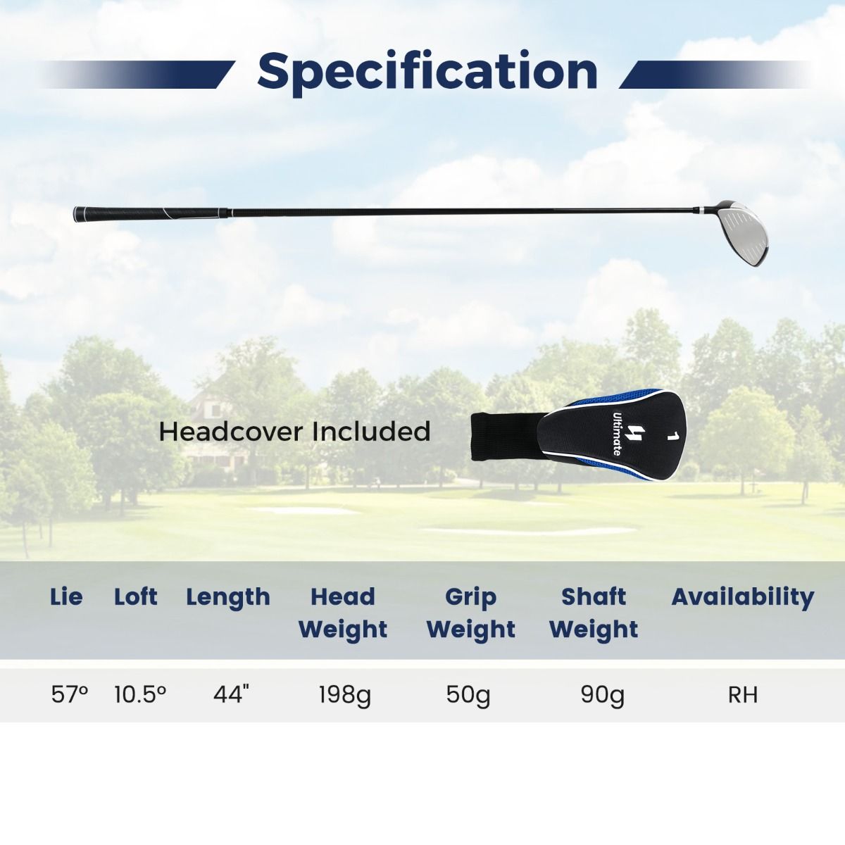 Coast Golf-Driver für Herren – 460-ccm-Schlägerkopf – Graphitschaft – Schwarz und Silber