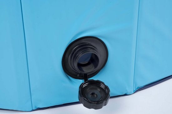 Maxxpro - Hundepool - 160 x 30 CM - faltbar - Anti-Rutsch-Boden - mit Entleerungsventil - Blau