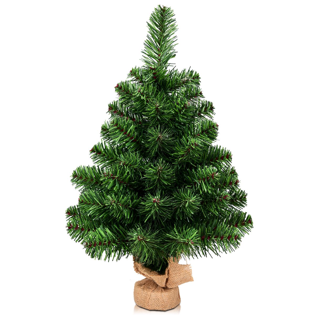 Küste künstlicher Weihnachtsbaum Tannenzweig pvc - 60 cm - grün - Zementsockel - voll naturgetreue Zweige