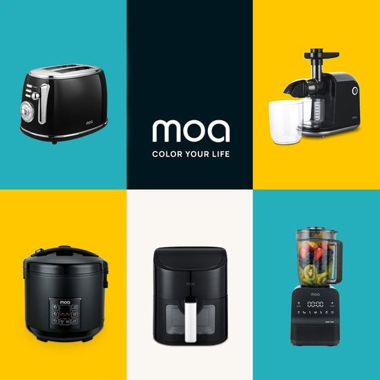 MOA Retro-Toaster - 6 Heizstufen - 2 extra breite Schlitze - 850W - Aufwärm- und Auftaufunktion - Schwarz - T3B