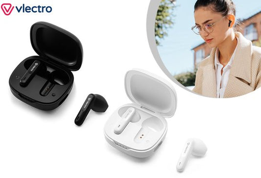 Vlectro - Satz Bluetooth-Kopfhörer für Apple und Android - Schwarz