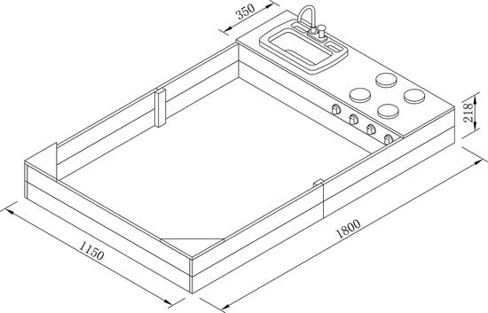 AXI Kelly Sandkasten mit Spielküche Anthrazit/Braun – Waschbecken inkl. 17-teiligem Zubehörset – Inklusive Abdeckplane und Bodenplane