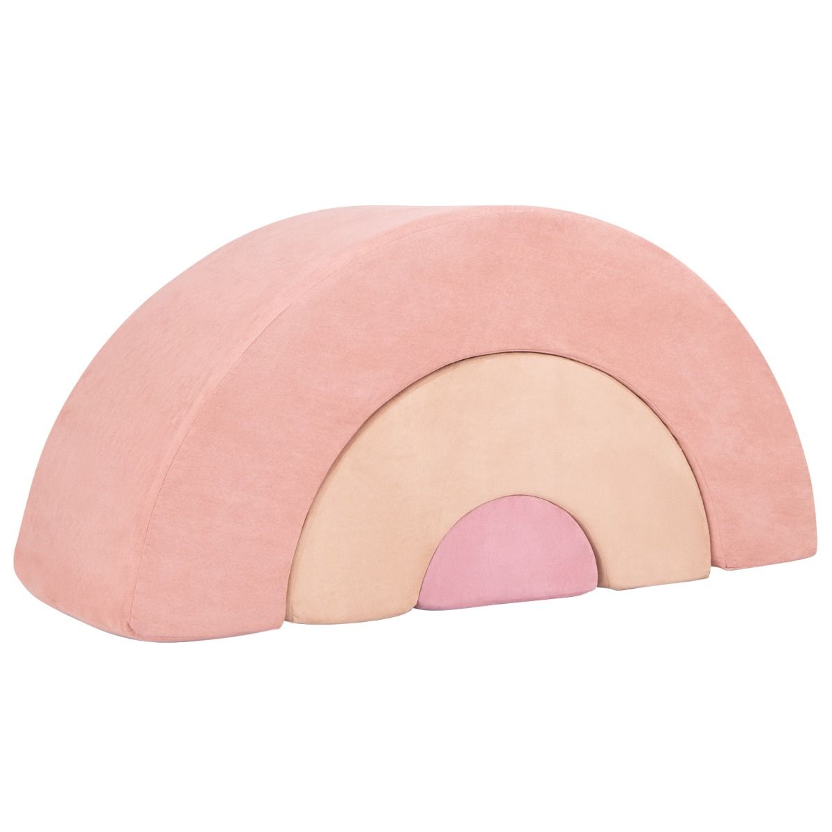 Coast 3-teiliges Kletter-Set aus Schaumstoffblöcken für Kleinkinder – abnehmbarer Bezug – Bogen und Krabbeltunnel – rosa