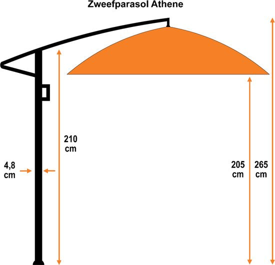 Garden Impressions – Sonnenschirm – Athene – Ø 300 cm – Gestell in Royal Grey – Dunkelgrau