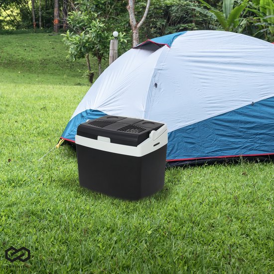 Infinity Goods Elektrische Kühlbox - 25L - Kühlbox - 12V und 230V - Kühlbox - Kühlen und Heizen - Schwarz