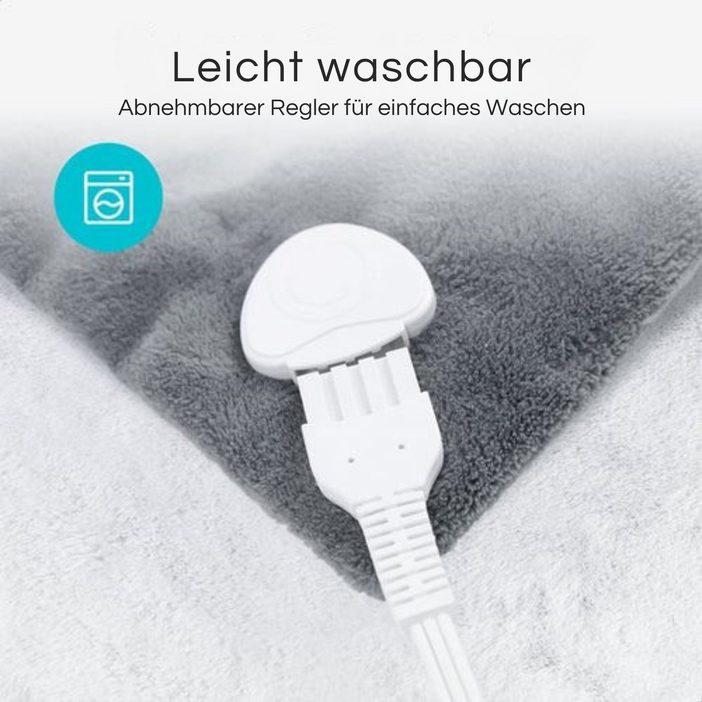 Bloomfold Elektrische Heizdecke - 160 x 130 cm - Waschbar - 9 Stufen - Mit Timer - Flanell - Grau