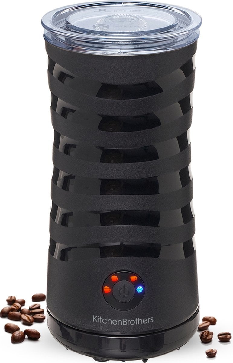 KitchenBrothers Elektrischer Milchaufschäumer - 4-in-1 - 240 ML - Schwarz