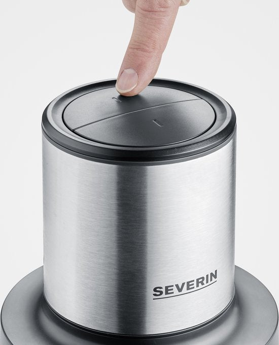 Severin KM 3867 Zerkleinerer – elektrischer Zerkleinerer – 400 W – Schwarz (matt), Edelstahl (gebürstet), Glas