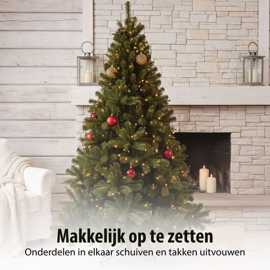 Triumph Tree Forrester – Weihnachtsbaum mit weichen PVC-Nadeln – Weihnachtsdekoration mit farbcodierten Zweigen – Kunstbaum mit natürlicher Struktur – H 155 x Ø 102 cm – Grün