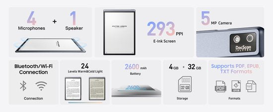 iFLYTEK – AINOTE 2 – Smart-E-Ink-Tablet 10,65" – Ultradünnes digitales Notizbuch für Berufstätige – KI-Transkription – Übersetzung & Sitzungszusammenfassung – <20 ms Schreibverzögerung – 7 Tage Akkulaufzeit