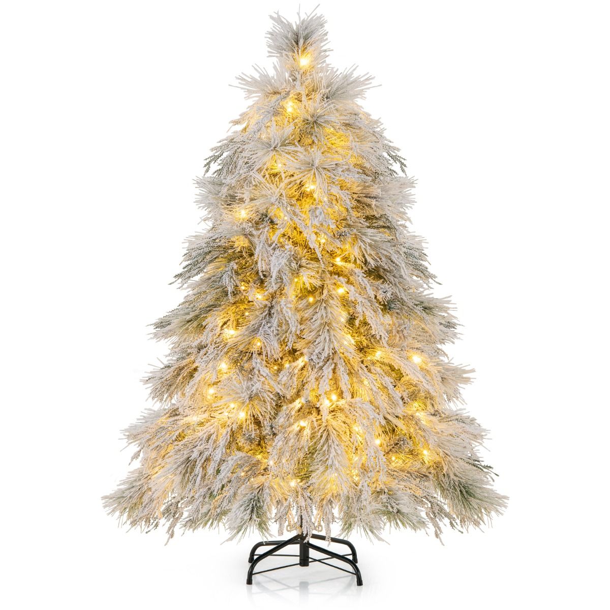 Coast 150 cm künstlicher Weihnachtsbaum mit LED - Schneegrün/Weiß - 279 Zweige - 150 warmweiße Lichter