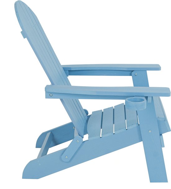 AXI Claire Adirondack Stuhl Blau – Loungesessel aus Kunststoff mit Armlehnen – Zusammenklappbar – Hohe Rückenlehne – Gartenstuhl – 84,5 x 77 x 95,5 cm – Langlebig und witterungsbeständig