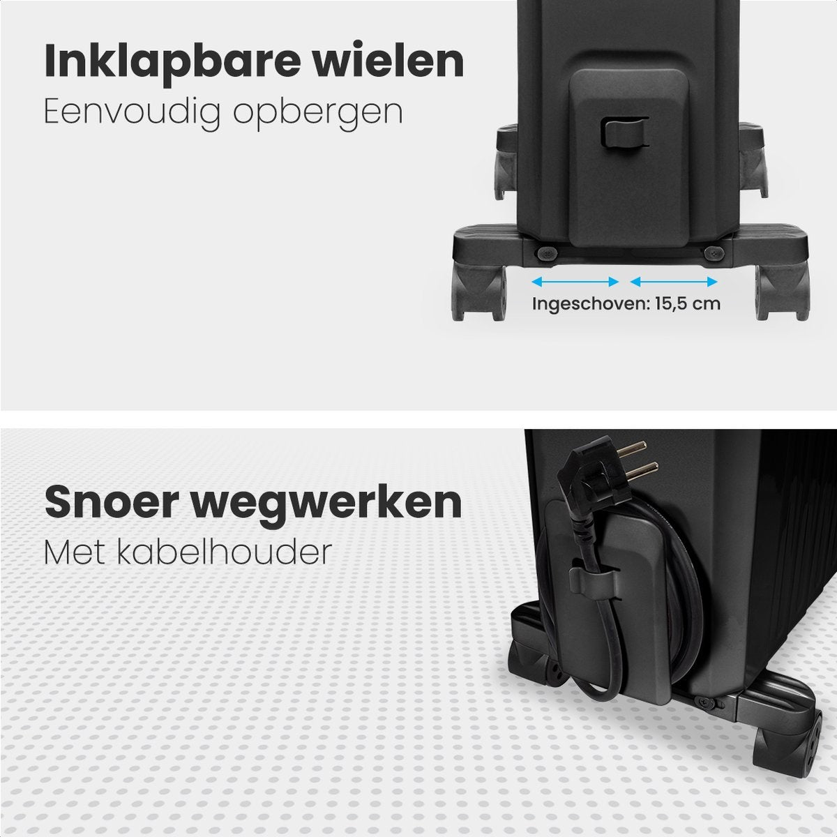 Auronic Ã–lradiator - Elektrische Heizung - Thermostat - Timer - 3 Stufen - bis zu 2000W - Schwarz