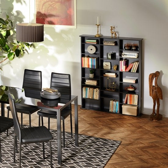 tectake - CD Schrank Bücherregal Stevie 105,5x19x136,5cm - weiß - 403618