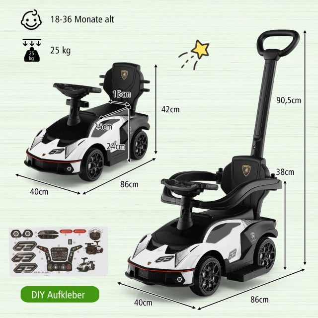 Küste Lamborghini Ride On Auto Weiß