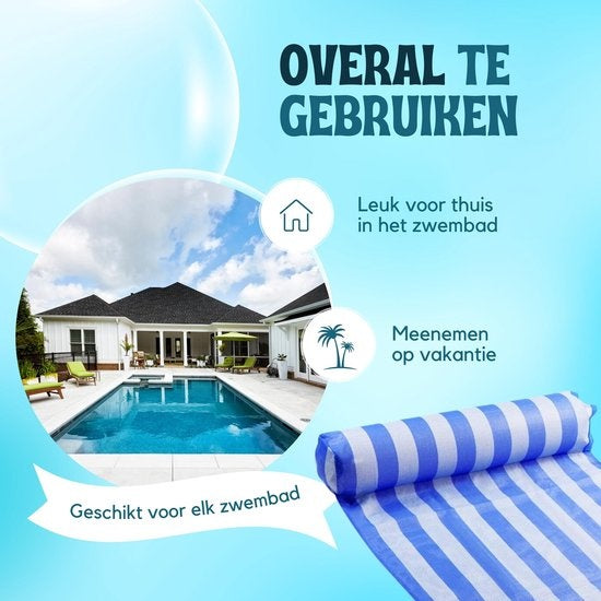 Travelly - Luxus Wasserhängematte - Hängematte - Luftmatratze - Luftmatratze Pool - Wasserhängematte - Blau